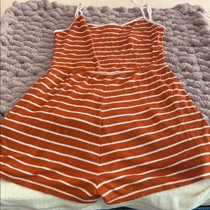 F21 Burnt orange sleeveless romper size S